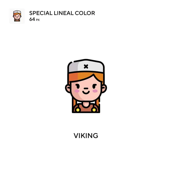 Icone Colori Lineari Speciali Vichinghe Viking Tuo Progetto Aziendale — Vettoriale Stock
