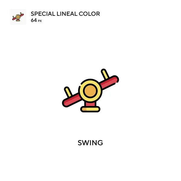 Swing Special Linjal Färg Ikon Swing Ikoner För Ditt Affärsprojekt — Stock vektor