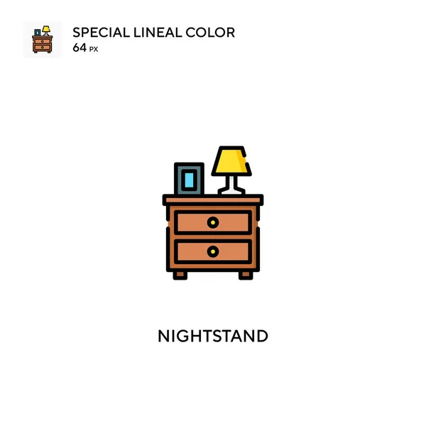Особый Цвет Иконки Nightstand Вашего Бизнес Проекта — стоковый вектор