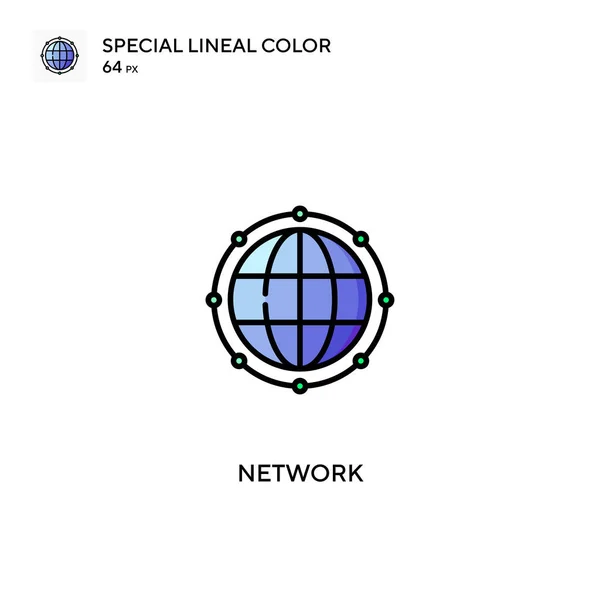 프로젝트를 Network Special Lineal Color Icon Network 아이콘 — 스톡 벡터