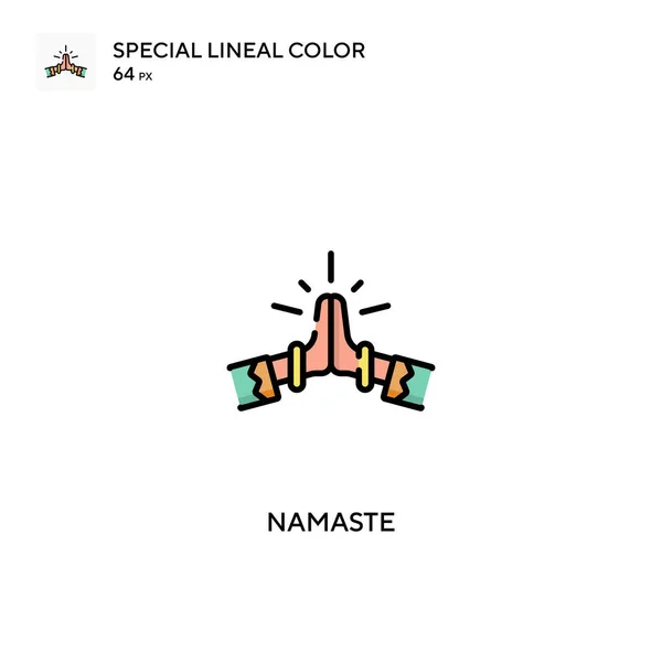 Namaste Special Lineáris Színikon Namaste Ikonok Üzleti Projektjéhez — Stock Vector