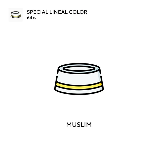 Muszlim Speciális Lineáris Szín Ikon Muszlim Ikonok Üzleti Projekt — Stock Vector