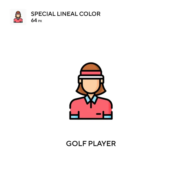 Golfspeler Speciale Lineal Color Icon Golf Speler Pictogrammen Voor Business — Stockvector