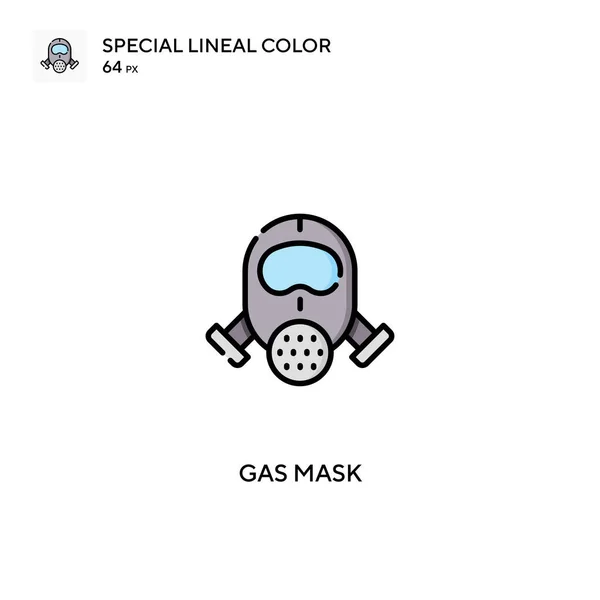 Máscara Gas Icono Color Lineal Especial Iconos Máscara Gas Para — Vector de stock