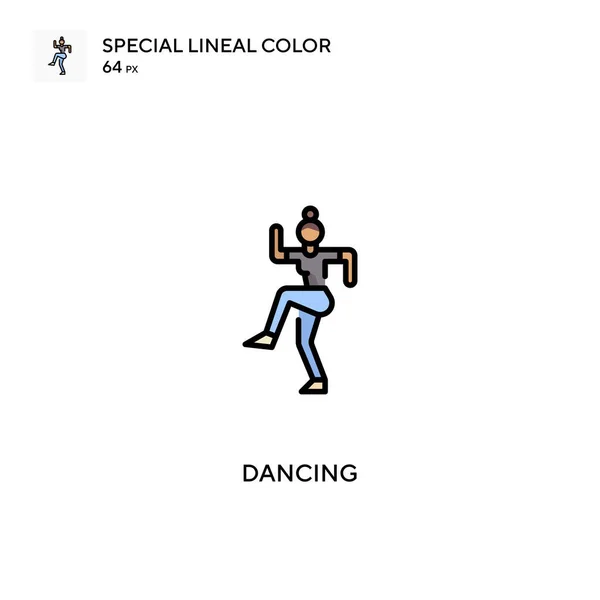 Baile Iconos Especiales Color Lineal Dancing Para Proyecto Empresarial — Archivo Imágenes Vectoriales