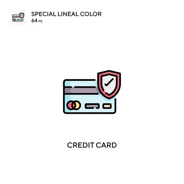 Kreditkarte Spezielle Lineare Farbsymbole Kreditkarten Symbole Für Ihr Geschäftsprojekt — Stockvektor