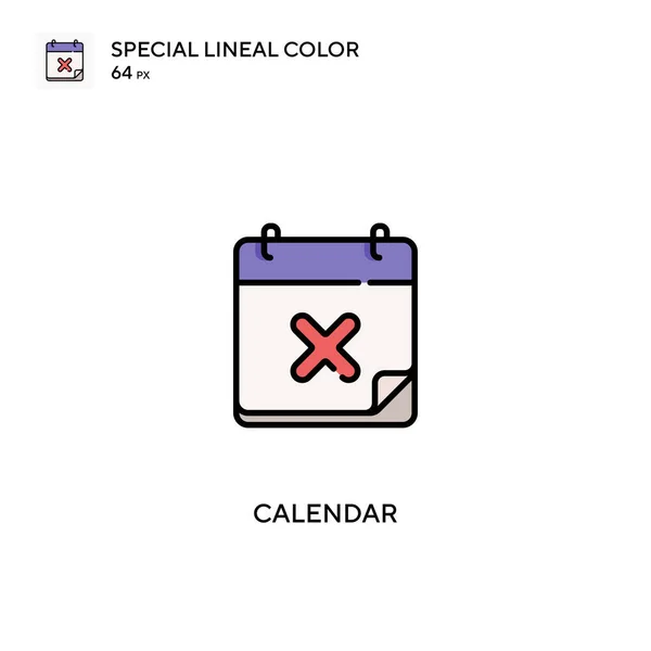 Calendário Ícones Lineares Especiais Cor Icon Calendar Para Seu Projeto —  Vetores de Stock