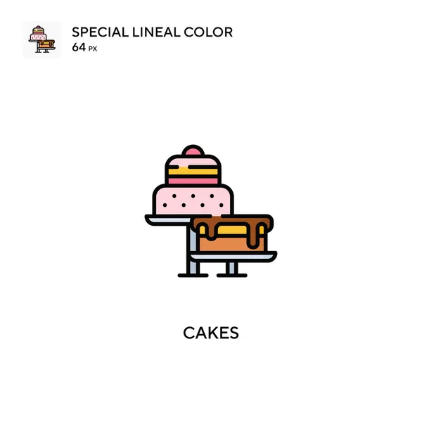 Taarten Speciale Lineal Kleur Icon Cakes Pictogrammen Voor Business Project — Stockvector