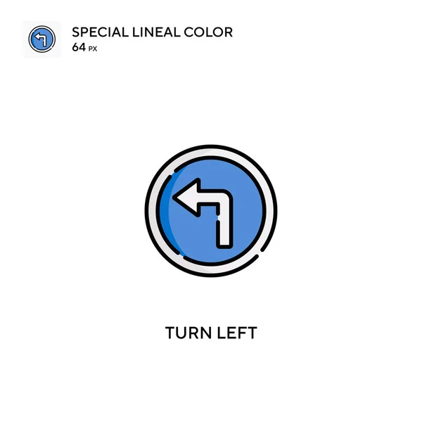 Turn Left Special Lineal Color Icon Turn Left Icons Your — Stock Vector