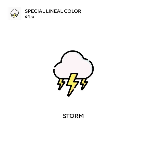 Storm Special Lineal Color Icon Storm Icônes Pour Votre Projet — Image vectorielle