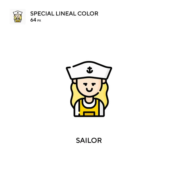Sailor Iconos Especiales Color Lineal Iconos Marinero Para Proyecto Empresarial — Vector de stock