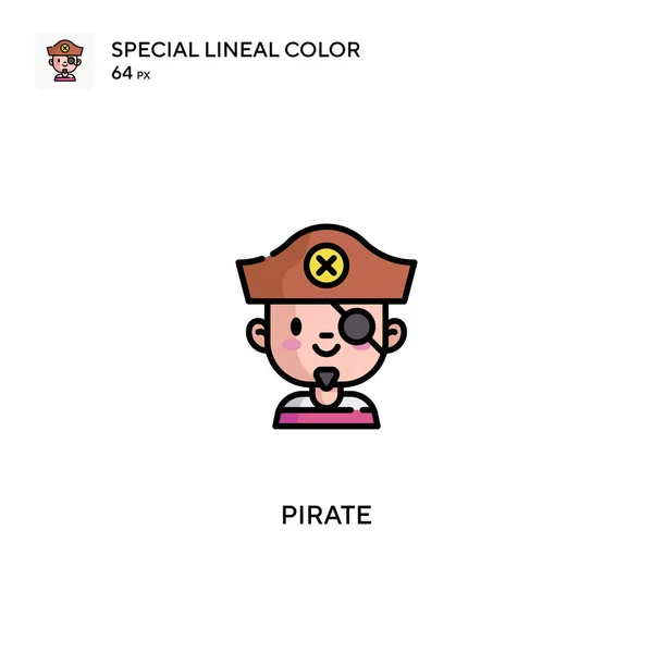 Iconos Color Lineal Especial Pirata Icon Pirate Para Proyecto Negocio — Vector de stock