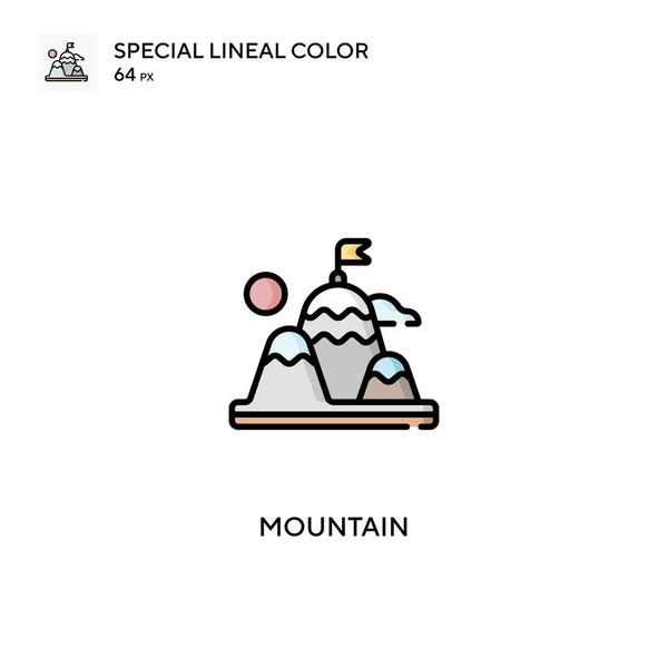 Montanha Ícones Cor Linear Especial Icon Mountain Para Seu Projeto —  Vetores de Stock