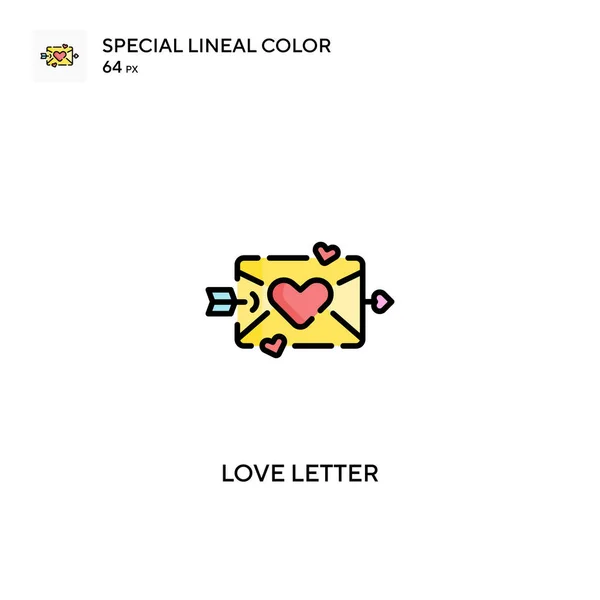 Carta Amor Ícones Carta Cor Linear Especial Icon Love Para — Vetor de Stock