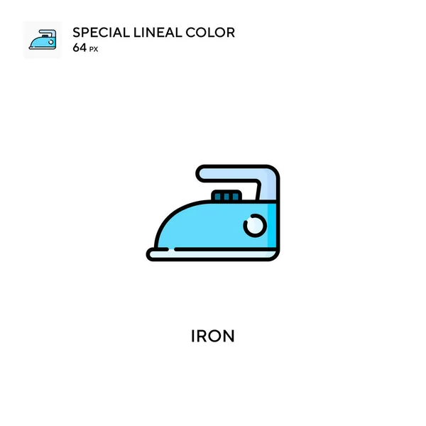 Ícones Ferro Cor Linear Especial Icon Iron Para Seu Projeto — Vetor de Stock