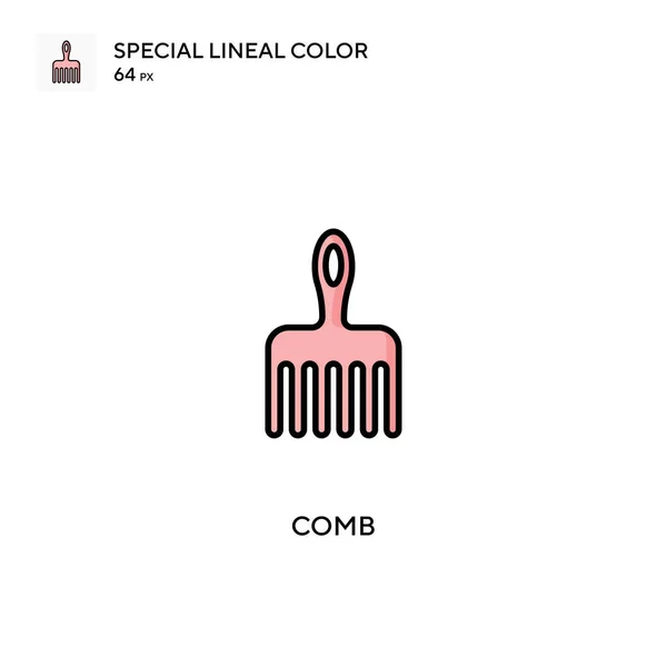 Comb Ícones Lineares Especiais Cor Icon Comb Para Seu Projeto —  Vetores de Stock