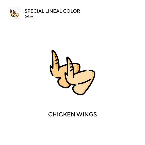 Kippenvleugels Speciale Lineal Color Icon Chicken Wings Iconen Voor Business — Stockvector
