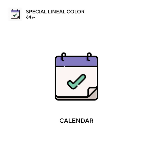 Kalender Speciale Lineal Kleur Icon Calendar Pictogrammen Voor Business Project — Stockvector