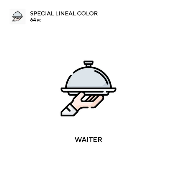 Waiter Special Lineal Color Icon Waiter Icons Your Business Project — Stock Vector