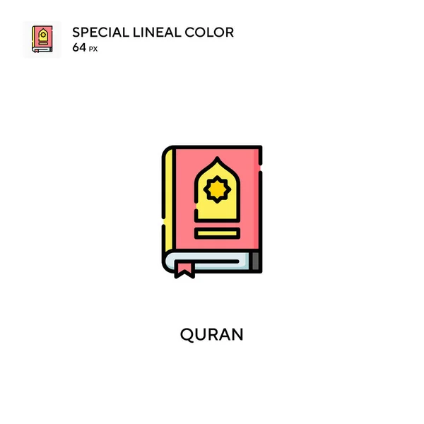 Corán Iconos Especiales Color Lineal Iconos Corán Para Proyecto Empresarial — Vector de stock