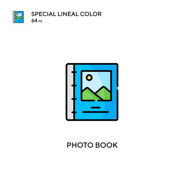 Libro Fotos Iconos Especiales Color Lineal Iconos Libro Fotos Para — Vector de stock