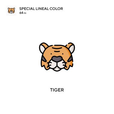 Tiger Özel Satır Renk Simgesi. İş projeniz için kaplan simgeleri
