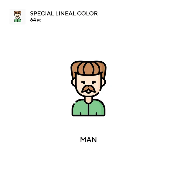 Man Speciale Lineal Kleur Icon Man Pictogrammen Voor Business Project — Stockvector
