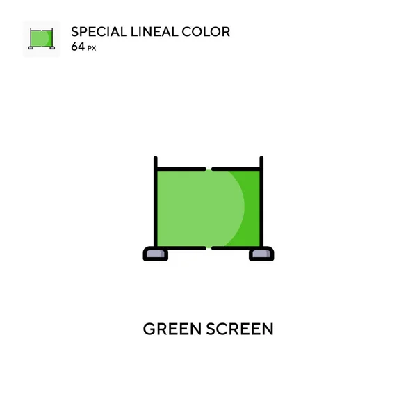 Pantalla Verde Iconos Pantalla Especial Color Lineal Iconos Pantalla Verde — Vector de stock