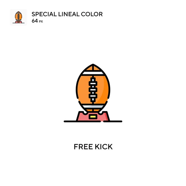 Free Kick Speciální Lineální Barevné Ikony Free Kick Ikony Pro — Stockový vektor