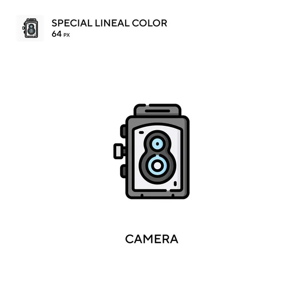 Icone Colori Lineari Speciali Della Fotocamera Icon Camera Vostro Progetto — Vettoriale Stock