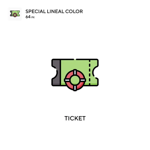 Ticket Special Lineal Color Icon Ticket Icons Your Business Project — Stock Vector