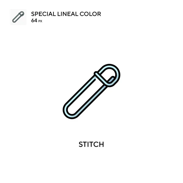 Stitch Special Lineal Color Icon Stik Pictogrammen Voor Business Project — Stockvector