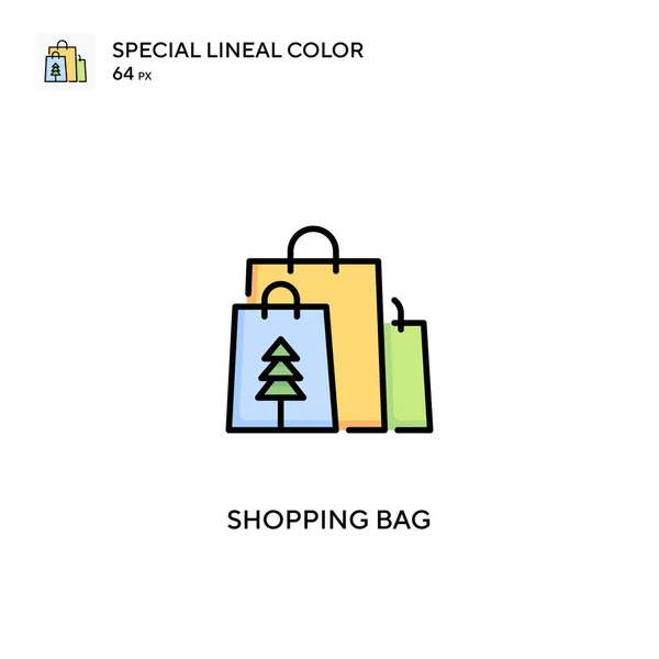 Shopping Bag Speciale Lineal Color Icon Shopping Bag Pictogrammen Voor — Stockvector