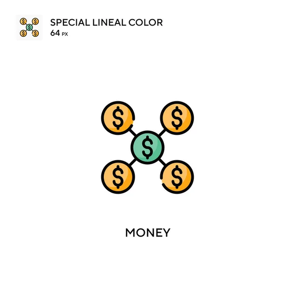 Icone Colore Lineari Speciali Dei Soldi Icon Money Vostro Progetto — Vettoriale Stock