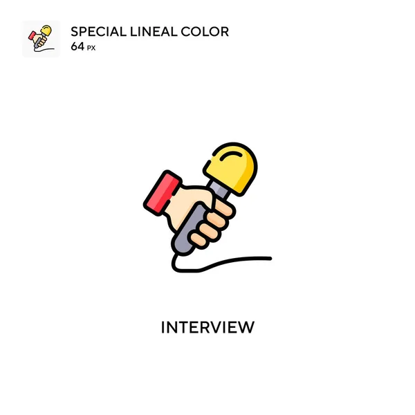 Entrevista Ícones Lineares Especiais Cor Icon Interview Para Seu Projeto — Vetor de Stock