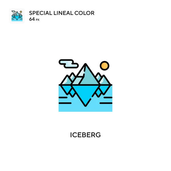 Iceberg Spezielle Lineare Farbsymbole Iceberg Symbole Für Ihr Geschäftsprojekt — Stockvektor