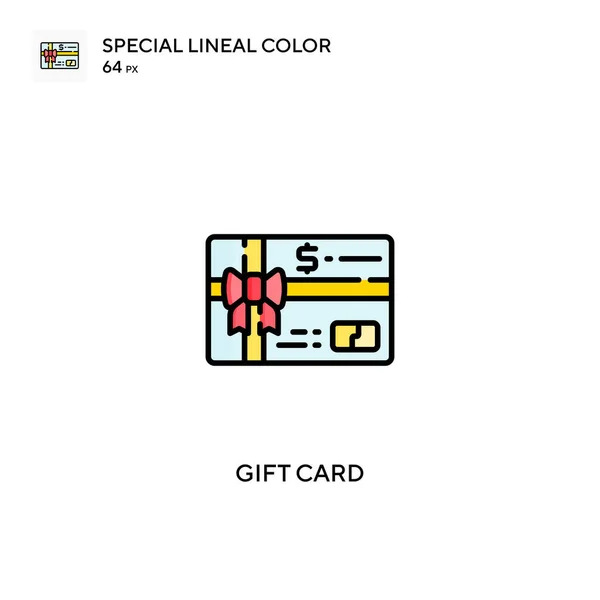 Gift Card Spezielle Lineare Farb Symbol Gift Card Symbole Für — Stockvektor