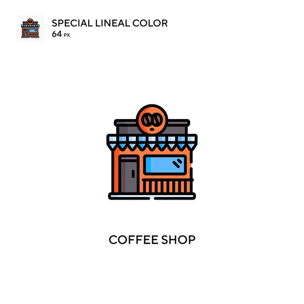 Coffee Shop Speciale Lineal Color Icon Coffee Shop Iconen Voor — Stockvector