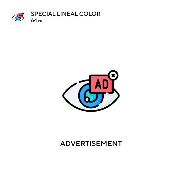 Reklam Özel Satır Renk Simgesi Projeniz Için Reklam Simgeleri — Stok Vektör