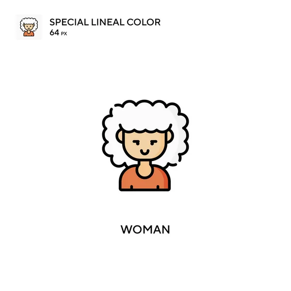 Femme Icônes Couleur Linéaires Spéciaux Icon Woman Pour Votre Projet — Image vectorielle