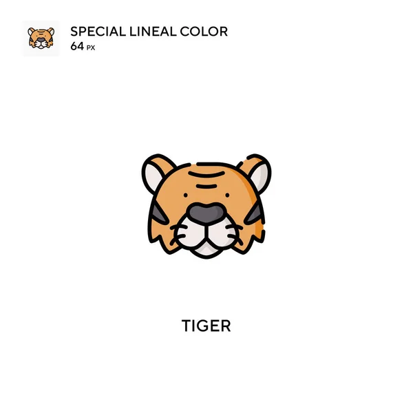 Tigris Különleges Lineáris Szín Ikon Tigris Ikonok Üzleti Projekt — Stock Vector