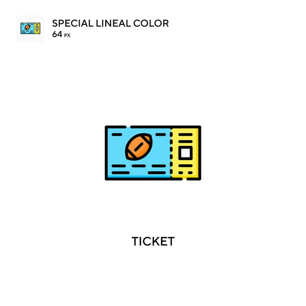 Biljett Special Linjal Färg Ikon Biljett Ikoner För Ditt Företag — Stock vektor