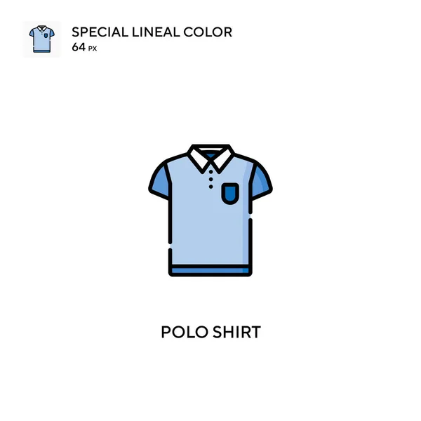 Camisa Polo Ícones Lineares Especiais Camisa Icon Polo Cor Para — Vetor de Stock
