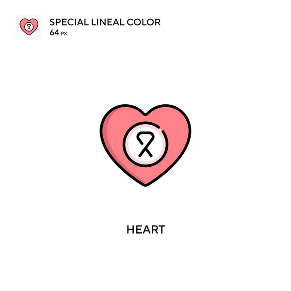 Heart Special Ikona Kolor Linii Ikony Serca Dla Projektu Biznesowego — Wektor stockowy