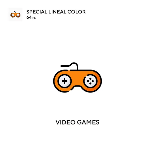 Videojuegos Iconos Especiales Color Lineal Iconos Videojuegos Para Proyecto Empresarial — Vector de stock