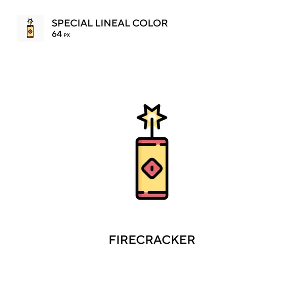 Firecracker Spezielle Lineare Farbsymbole Firecracker Symbole Für Ihr Geschäftsprojekt — Stockvektor