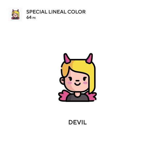 Devil Special Lineáris Szín Ikon Ördög Ikonok Üzleti Projekt — Stock Vector