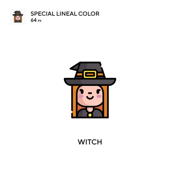 Häxa Speciella Linjal Färg Ikon Witch Ikoner För Ditt Affärsprojekt — Stock vektor