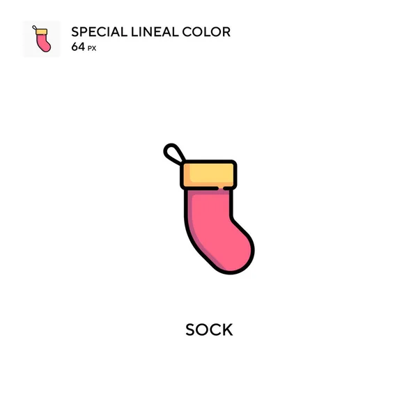 Ícones Lineares Especiais Cor Sock Icon Sock Para Seu Projeto — Vetor de Stock