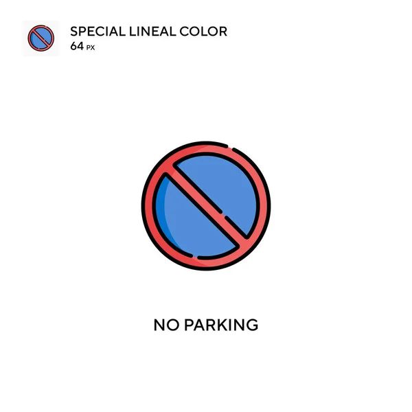 Δεν Υπάρχει Πάρκινγκ Ειδική Lineal Εικονίδιο Χρώμα Δεν Εικονίδια Στάθμευσης — Διανυσματικό Αρχείο